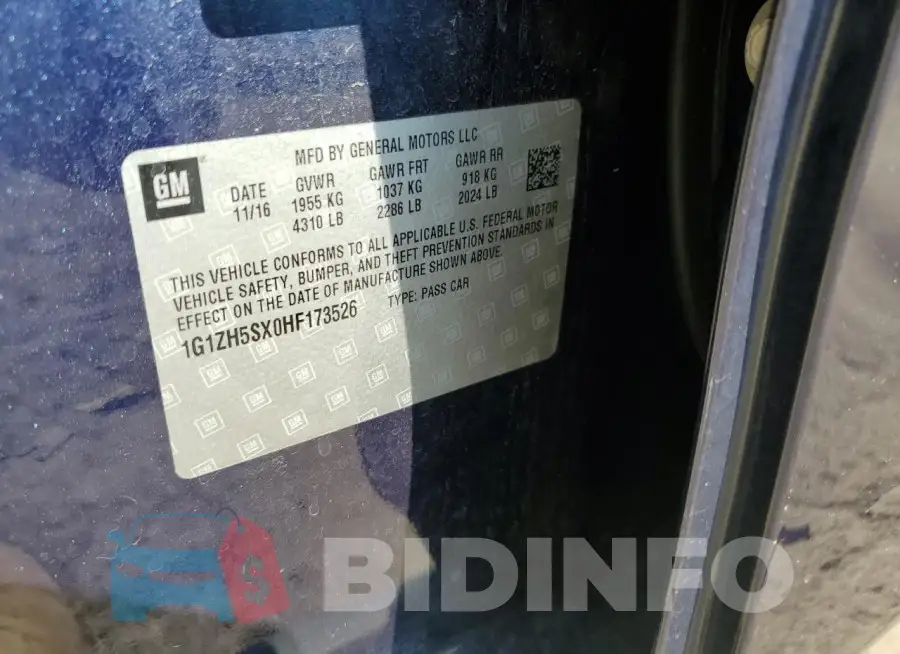 1G1ZH5SX0HF173526 Photo# 13
