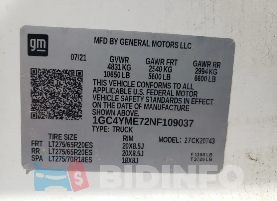 1GC4YME72NF109037 Photo# 13