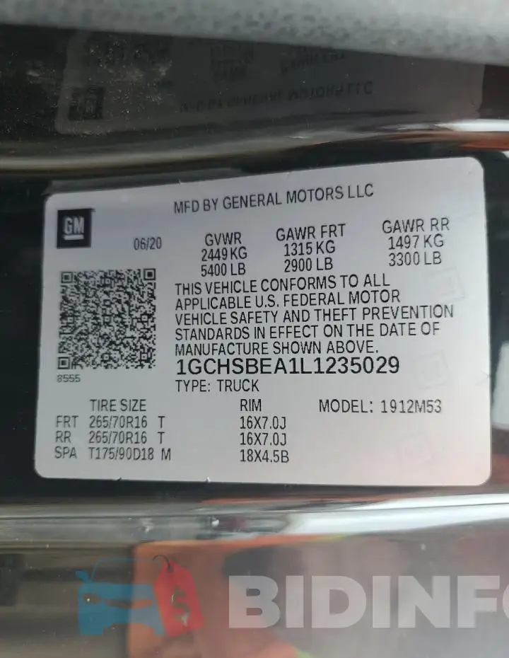 1GCHSBEA1L1235029 Photo# 12