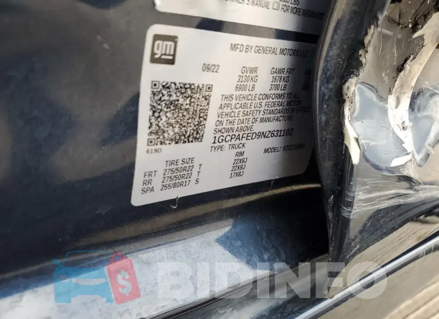 1GCPAFED9NZ631102 Photo# 12
