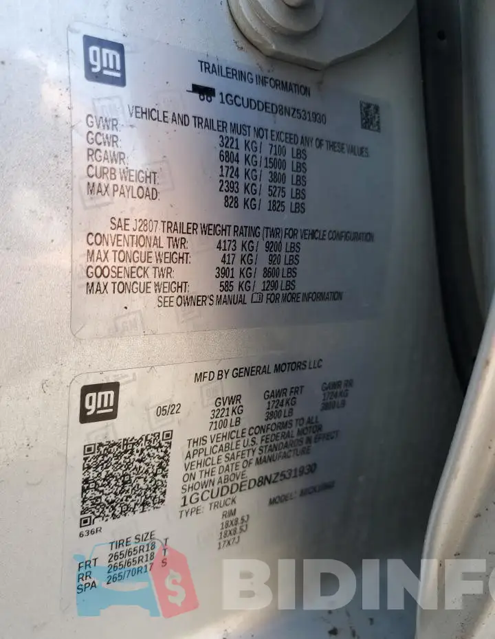 1GCUDDED8NZ531930 Photo# 12