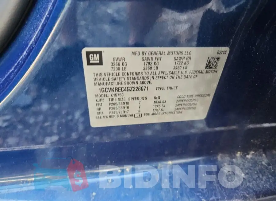 1GCVKREC4GZ226071 Photo# 13