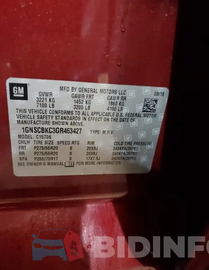 1GNSCBKC3GR463427 Photo# 13