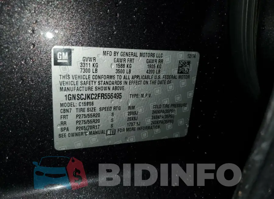 1GNSCJKC2FR556495 Photo# 13