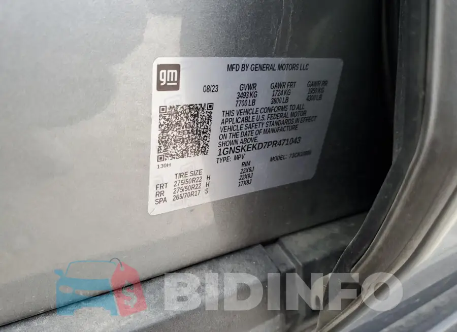 1GNSKEKD7PR471043 Photo# 13
