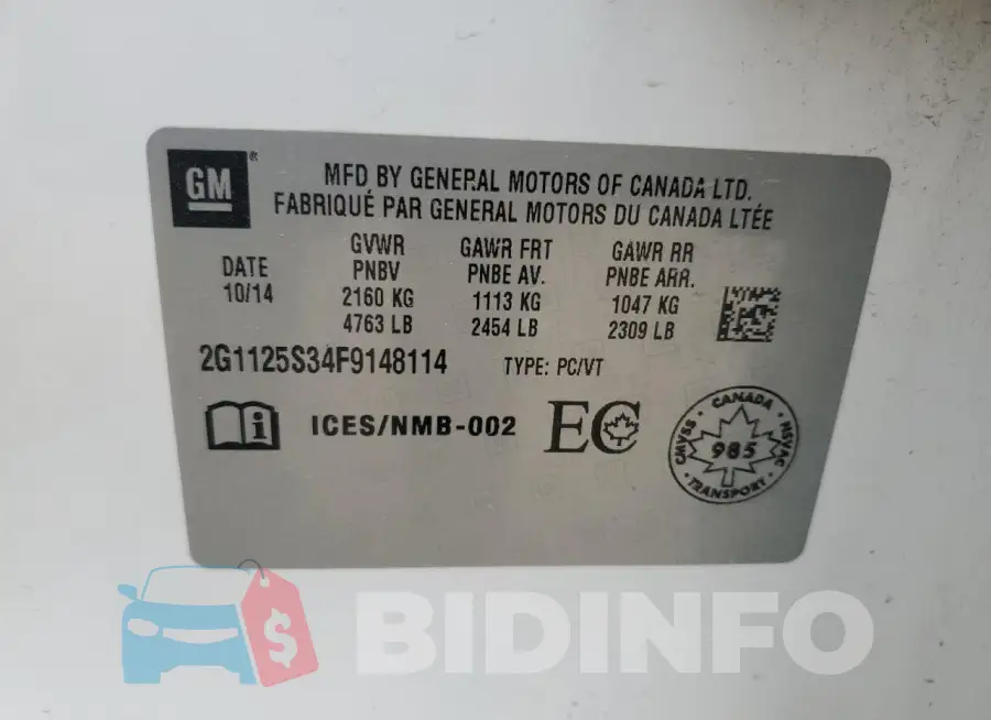 2G1125S34F9148114 Photo# 13