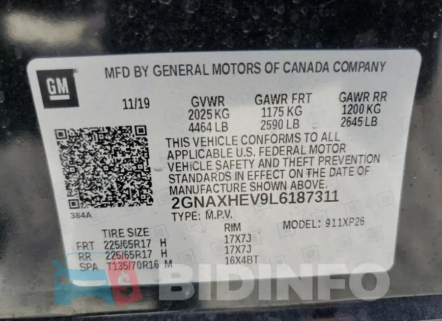 2GNAXHEV9L6187311 Photo# 14