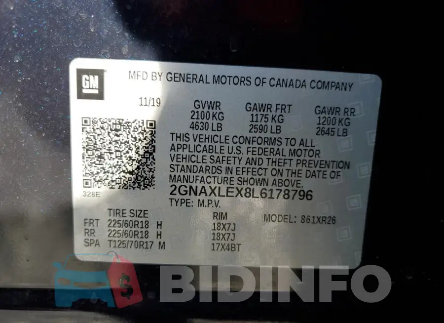 2GNAXLEX8L6178796 Photo# 13