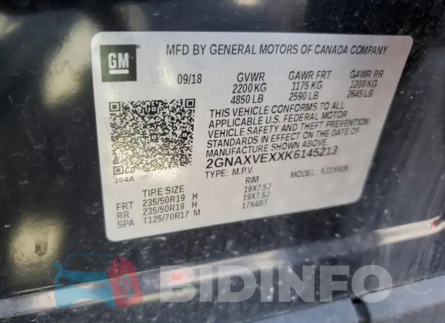 2GNAXVEXXK6145213 Photo# 12