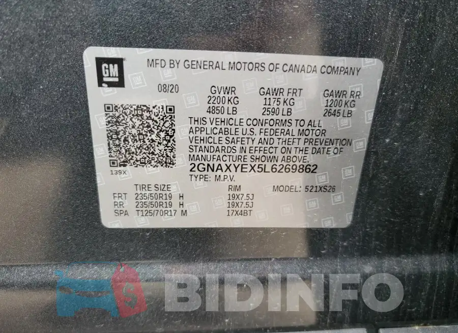 2GNAXYEX5L6269862 Photo# 12