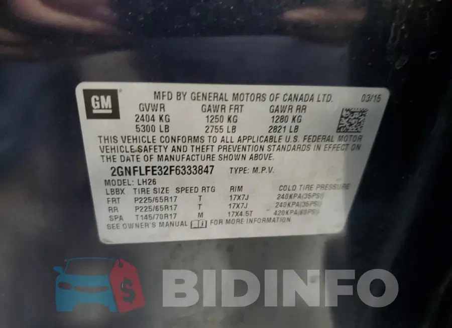 2GNFLFE32F6333847 Photo# 13