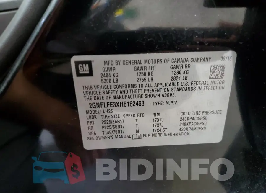 2GNFLFE3XH6182453 Photo# 13