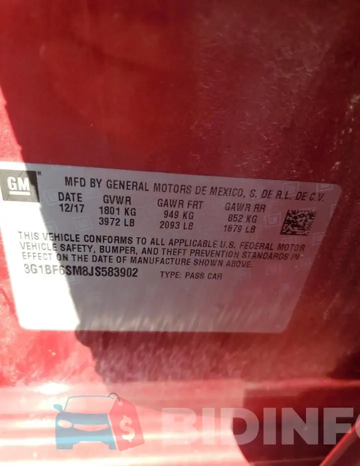 3G1BF6SM8JS583902 Photo# 13