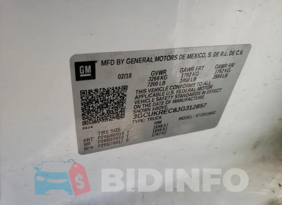 3GCUKREC8JG312857 Photo# 12