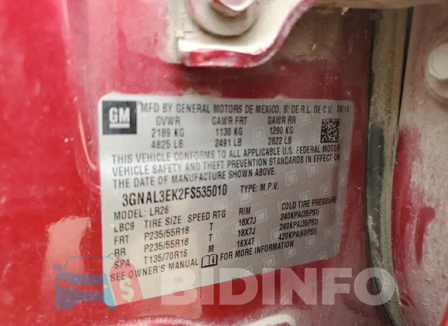 3GNAL3EK2FS535010 Photo# 13