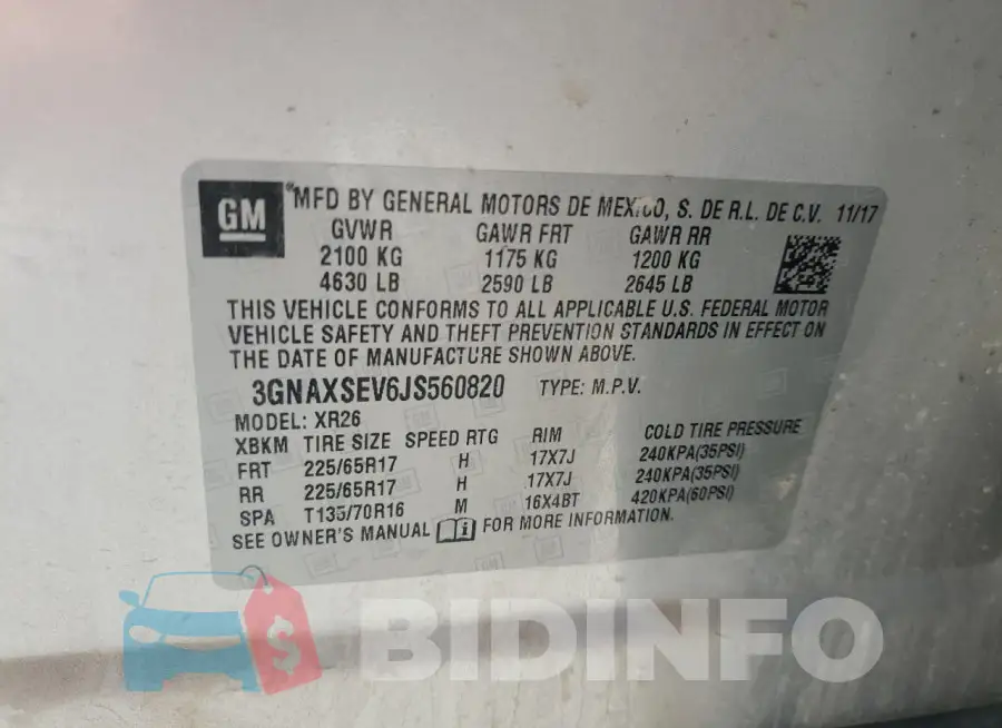 3GNAXSEV6JS560820 Photo# 13