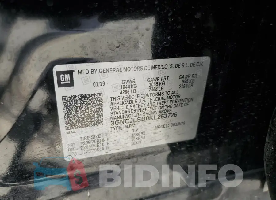3GNCJLSB0KL263726 Photo# 13