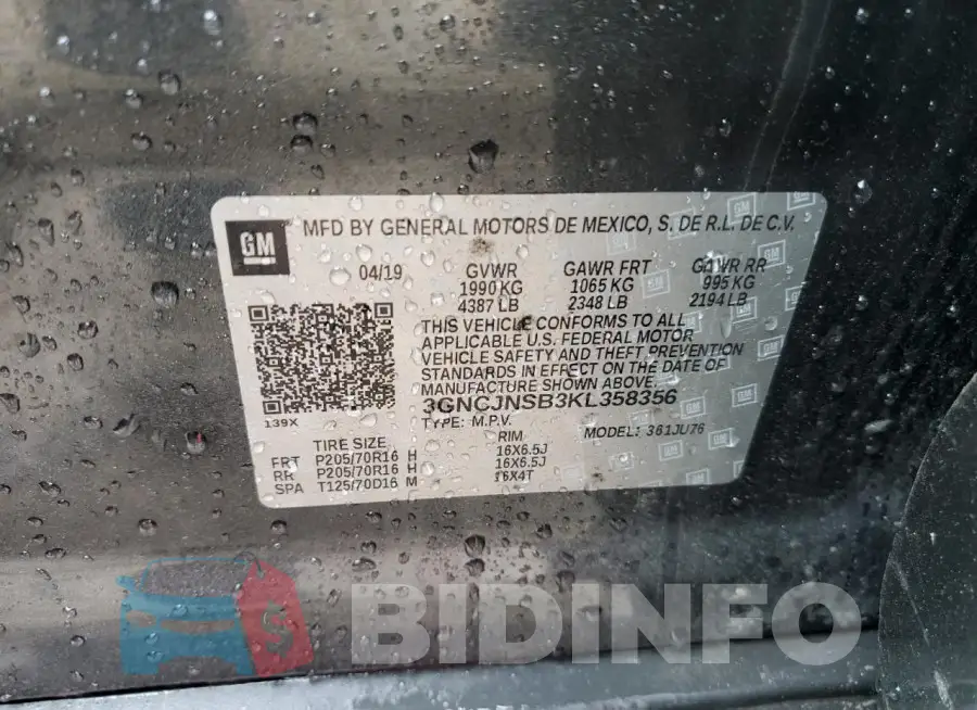 3GNCJNSB3KL358356 Photo# 14