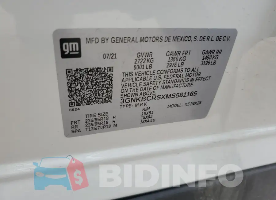 3GNKBCRSXMS581165 Photo# 14