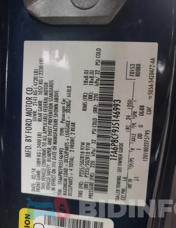 1FA6P8CF9J5146993 Photo# 12