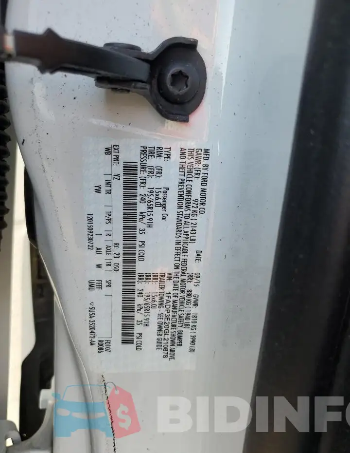 1FADP3E20GL210878 Photo# 12