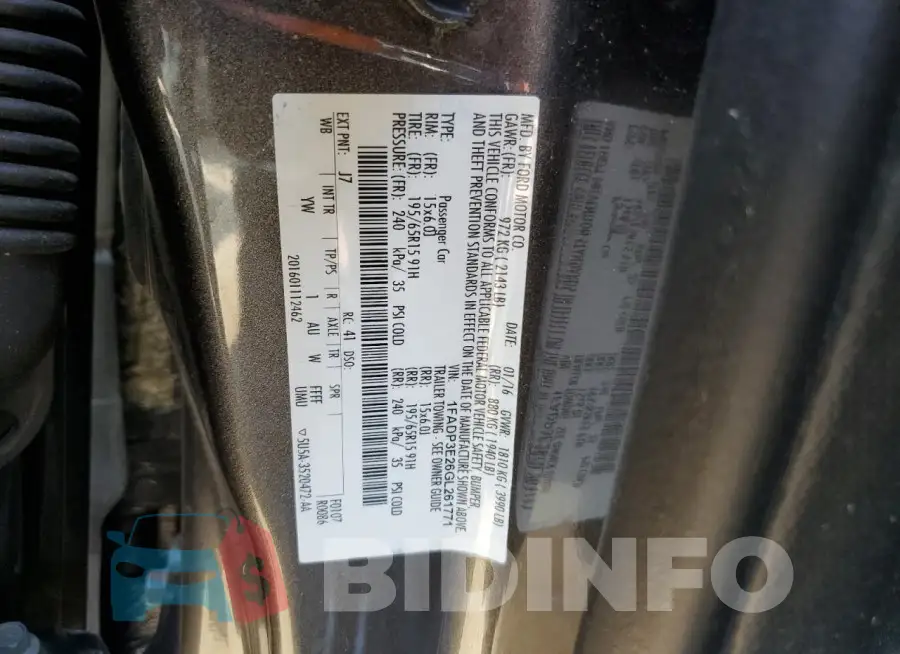 1FADP3E26GL261771 Photo# 12