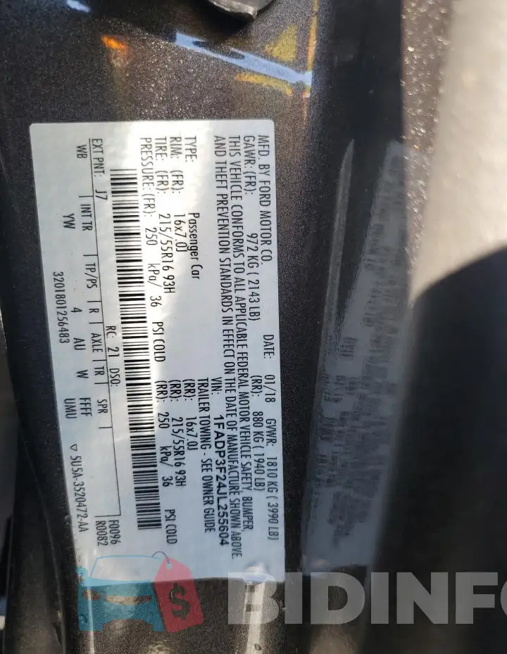 1FADP3F24JL255604 Photo# 13
