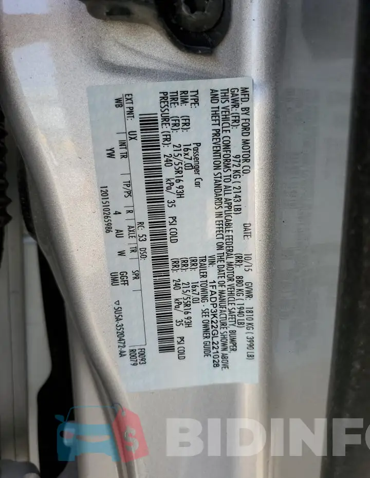 1FADP3K22GL221028 Photo# 12