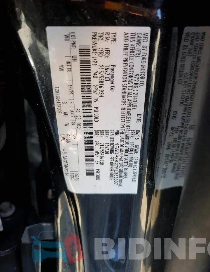 1FADP3K27FL333337 Photo# 12