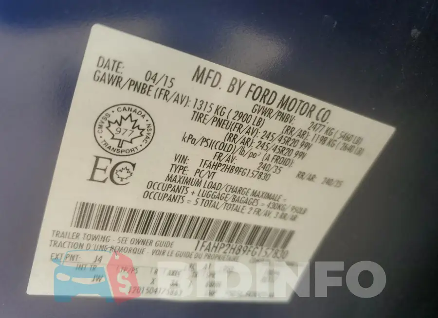 1FAHP2H89FG157830 Photo# 13