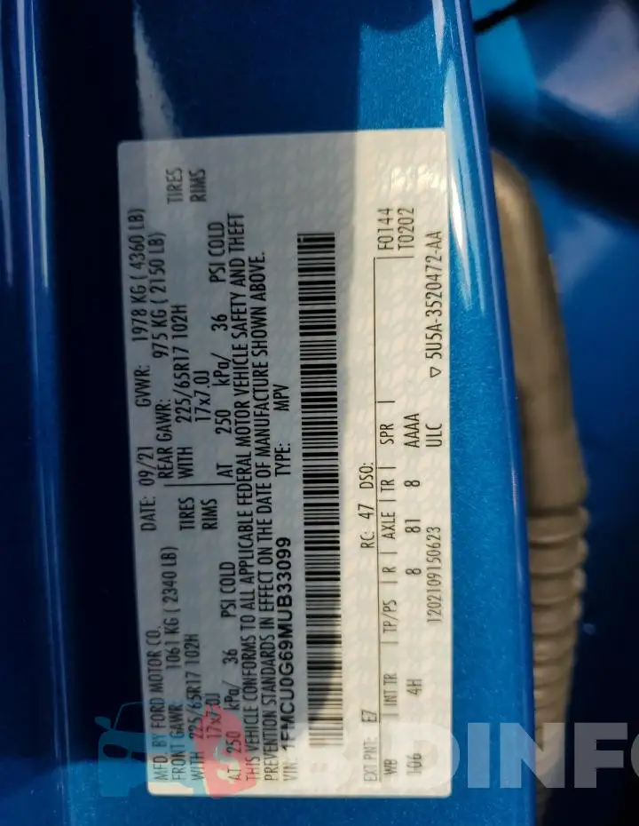 1FMCU0G69MUB33099 Photo# 13