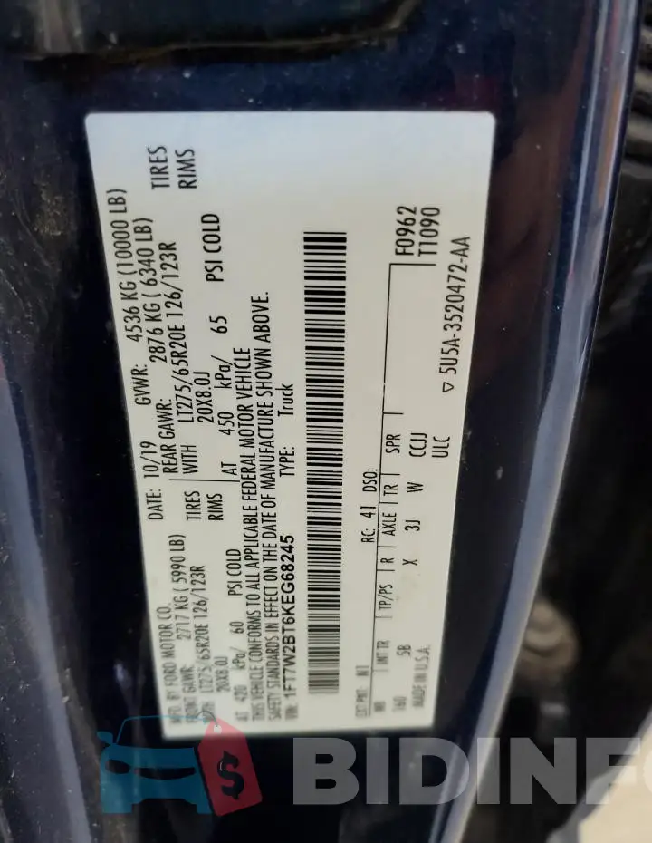 1FT7W2BT6KEG68245 Photo# 12