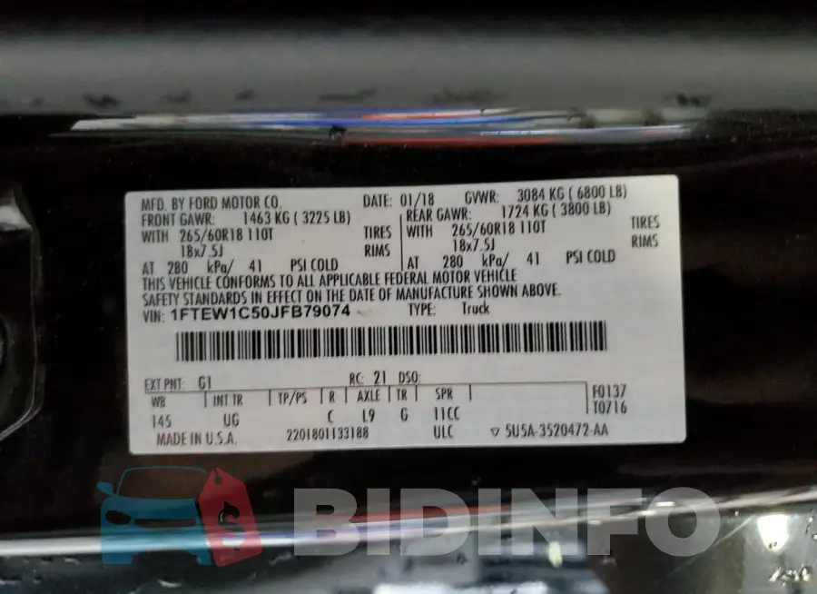 1FTEW1C50JFB79074 Photo# 12