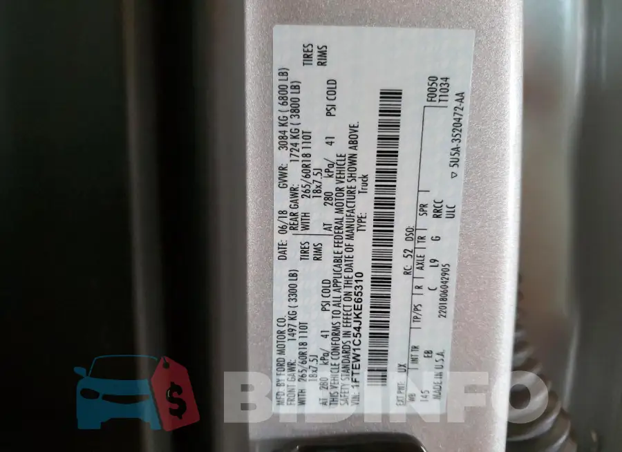 1FTEW1C54JKE65310 Photo# 12