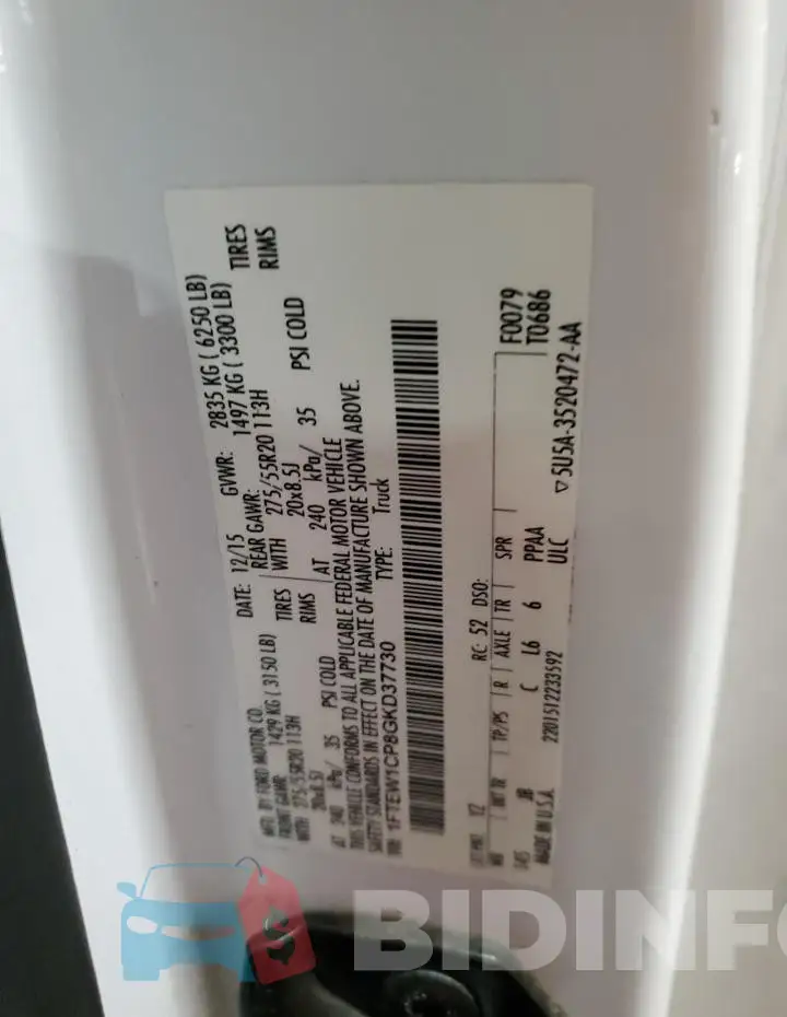 1FTEW1CP8GKD37730 Photo# 13