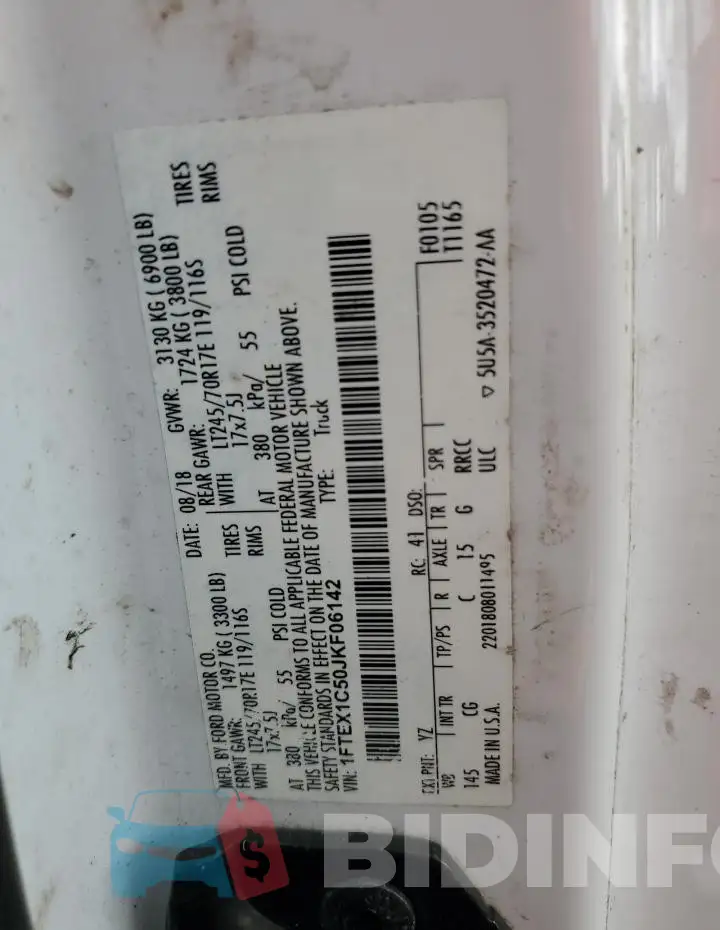 1FTEX1C50JKF06142 Photo# 13