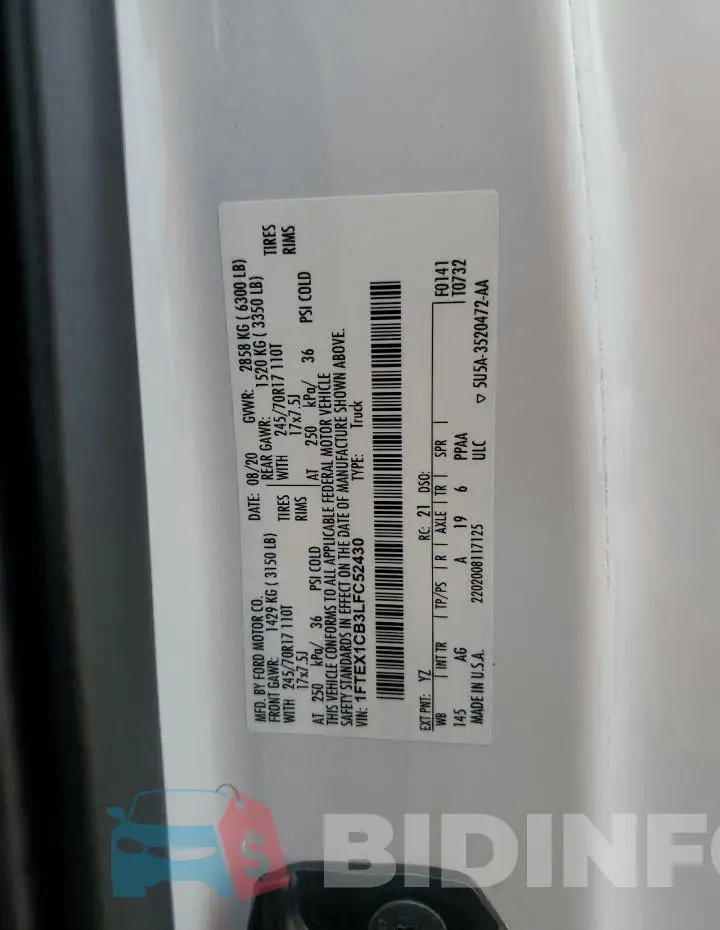 1FTEX1CB3LFC52430 Photo# 12