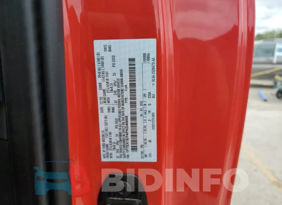 1FTEX1EP4PKD48668 Photo# 12