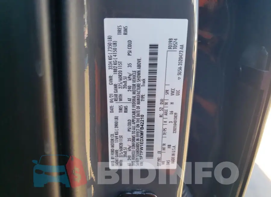 1FTFW1EDXMFB42210 Photo# 13