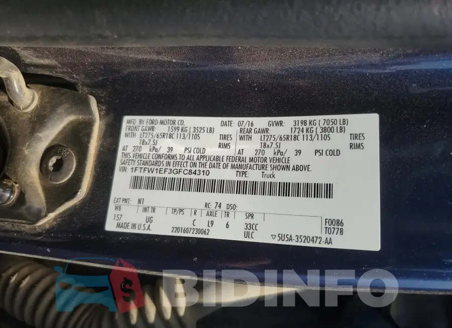 1FTFW1EF3GFC84310 Photo# 12