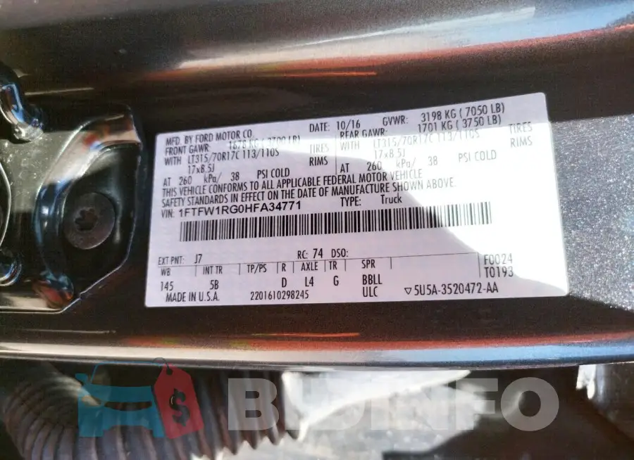 1FTFW1RG0HFA34771 Photo# 10