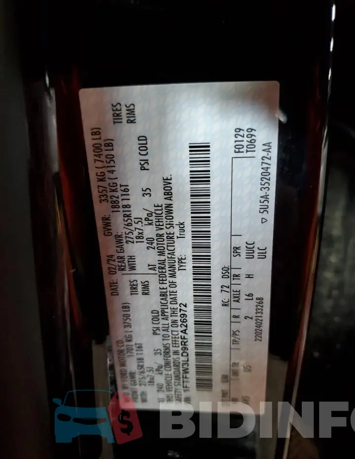 1FTFW3LD9RFA26972 Photo# 12