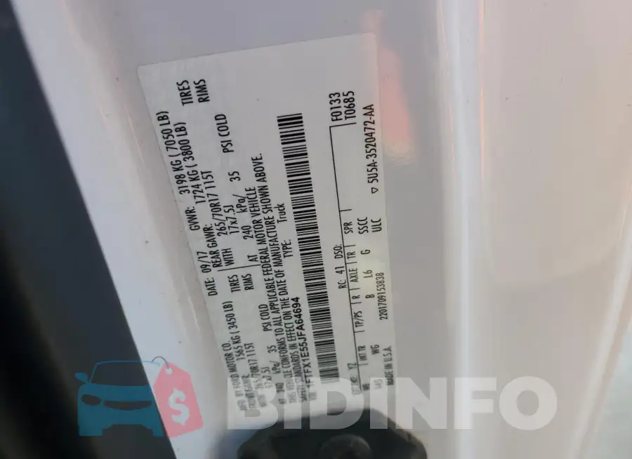 1FTFX1E55JFA64694 Photo# 12