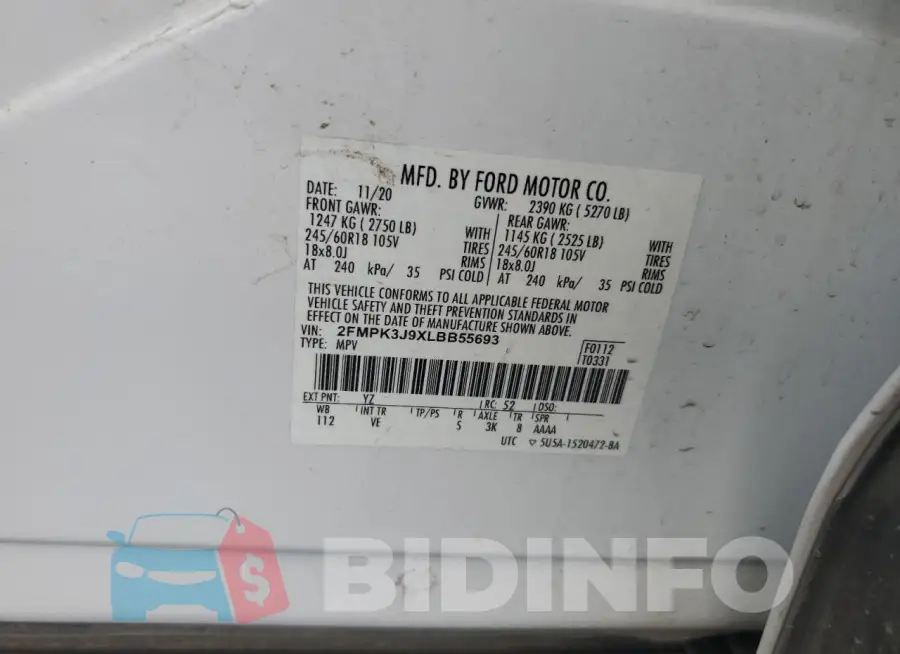 2FMPK3J9XLBB55693 Photo# 13