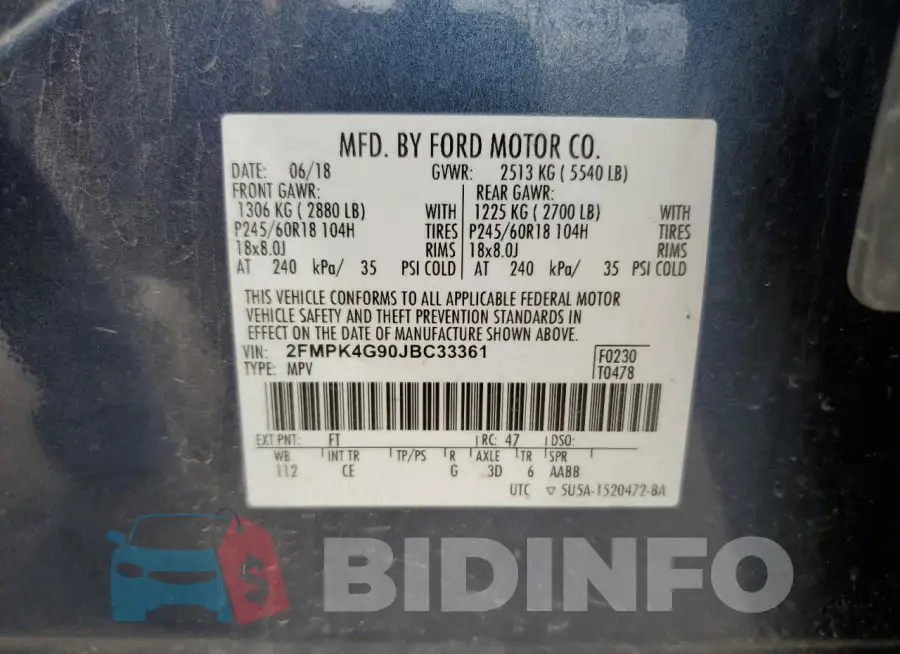 2FMPK4G90JBC33361 Photo# 13