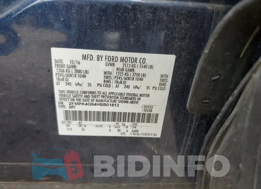 2FMPK4G94HBB01813 Photo# 13