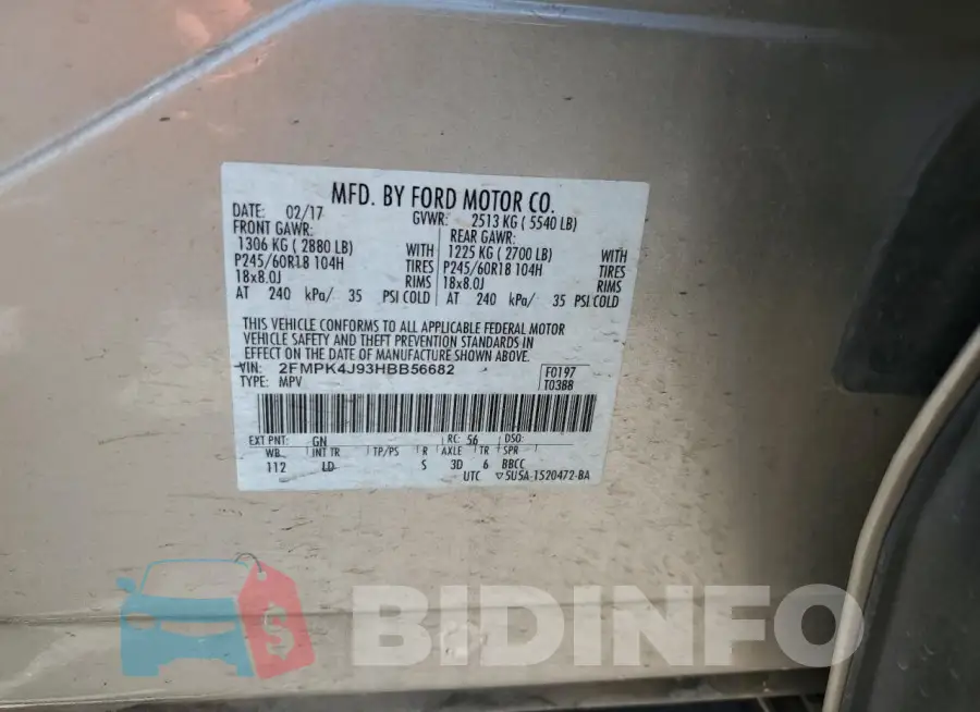 2FMPK4J93HBB56682 Photo# 12