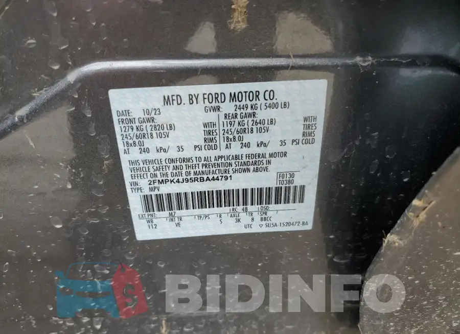 2FMPK4J95RBA44791 Photo# 13