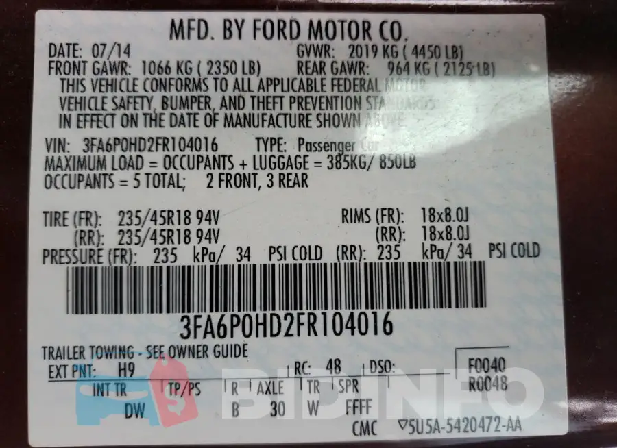 3FA6P0HD2FR104016 Photo# 12