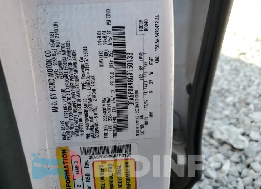 3FA6P0K98GR150133 Photo# 12